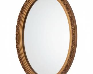 Vintage Oval Ornate Gold-Tone Wall Mirror