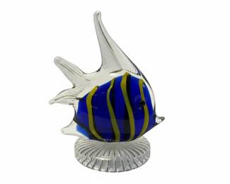 Murano Style Art Glass Angelfish Figurine
