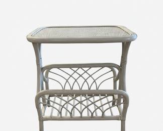 Vintage Rattan and Wicker Magazine Side Table