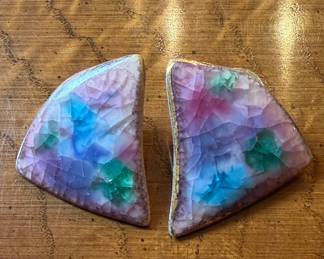 Rainbow Fluorite Mosaic Stud Earrings