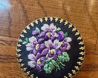 Petit Point Floral Brooch
