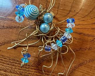 Handcrafted Artisan Wire and Bead Angel Pin
