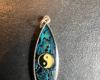 Yin Yang Surfboard Abalone Shell Pendant