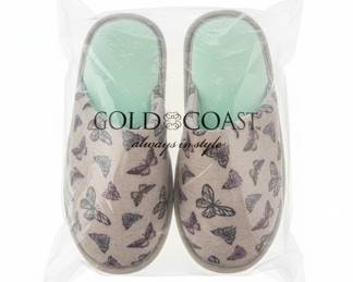 Gold Coast Butterfly Print Slippers
