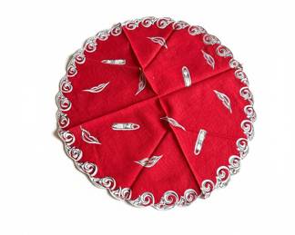 Vintage Lipstick and Lips Print Doily