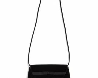 Vintage Black Velvet Crossbody Evening Bag