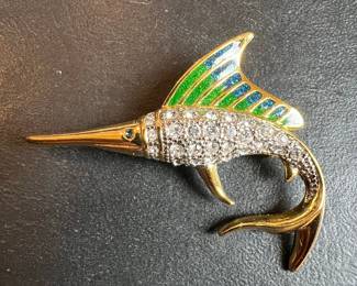 Vintage Plainville Stock Co. Marlin Fish Brooch