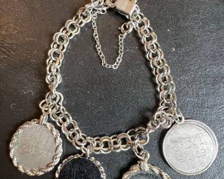 Vintage Silver-Tone Commemorative Charm Bracelet