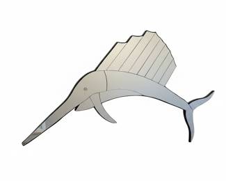 Vintage Sailfish Segmented Wall Mirror