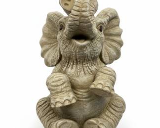 Vintage Concrete Elephant Garden Statue Candle Holder