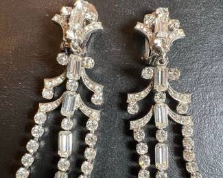Vintage Austrian Crystal Chandelier Clip-On Earrings