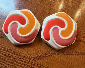Mid-Century Modern Enamel Earrings