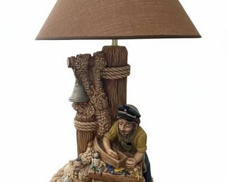 Vintage Nautical Fisherman Table Lamp