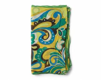 Vintage Silk Chiffon Paisley Scarf