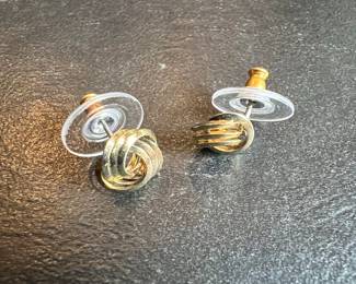 Gold Tone Love Knot Stud Earrings