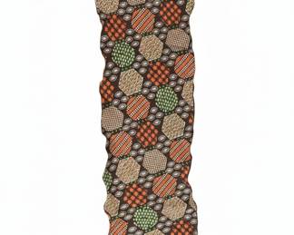 Vintage 1970s Geometric Print Fabric Table Runner