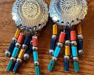 Vintage Southwestern Style Concho Clip-On Earrings