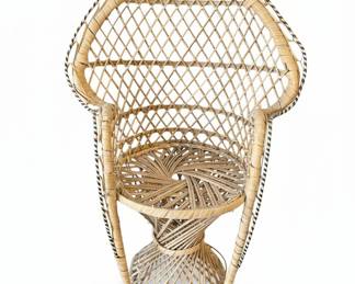 Vintage Wicker Miniature Emmanuelle Peacock Chair
