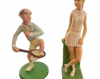 1973 Wilton Tennis Player Figurines/ Cake Toppers