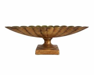 Vintage Gilt Scalloped Pedestal Bowl