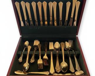 Gold-Tone Stainless Steel Flatware Set
