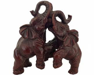 Vintage Red Resin Elephant Figurine