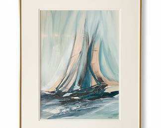 Doren Nautical Sailboat Watercolor Painting