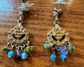 Bohemian Style Beaded Chandelier Earrings
