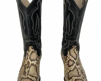 Lucchese Python and Leather Western Boots