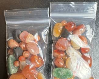Assorted Carnelian and Agate Tumbled Gemstone Lot