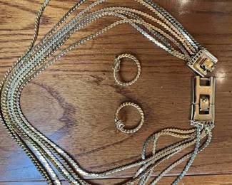 Multi-Strand Chain Necklace and Earring Set