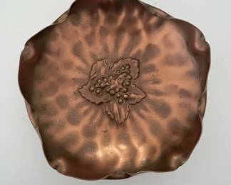 Vintage Gregorian Hammered Copper Flower Bowl