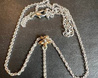 Fashion Jewelry Y-Drop Necklace with Flower Motif