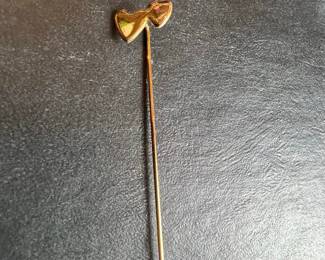Vintage Gold-Tone Double Heart Stick Pin