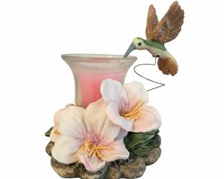 Hummingbird and Floral Votive Candle Holder