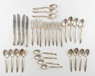 Rogers Bros. Flair Pattern Silverplate Flatware Set