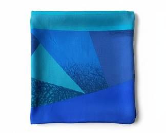 Vintage 100% Silk Geometric Scarf, Made in Italy