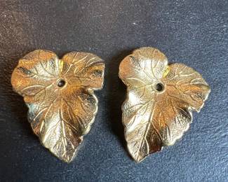 Vintage Brass Leaf Jewelry Components
