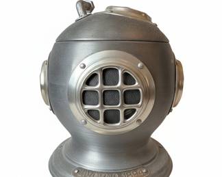 Vintage 1970s Pewtertone Diving Helmet Ice Bucket