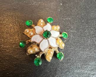 Vintage Floral Costume Jewelry Brooch