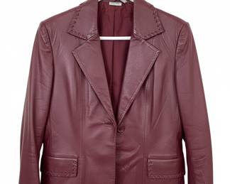 Newport News Leather Blazer and Pants Set