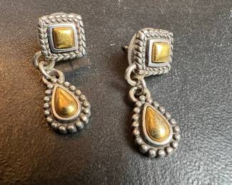 Brighton Two-Tone Drop Earrings