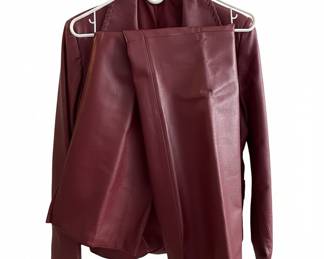 Newport News Leather Blazer and Pants Set