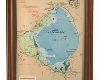Vintage Lake Okeechobee Fishing Map