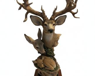 MCSI 'Family Circle' Deer Sculpture by Joe Slockbower