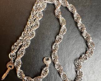 Vintage Monet Silver-Tone Byzantine Chain Necklace