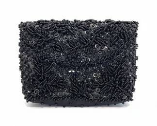Milly Black Beaded Evening Clutch
