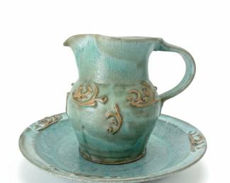Vintage Studio Pottery Pitcher and Basin Set