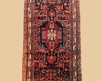 Nomadic tribal vegetable dye original Persian rug from Abadaha