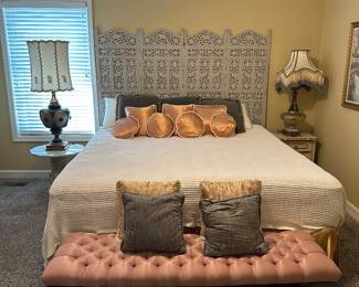 Hollywood Regency style bedroom suite with a French provincial flare